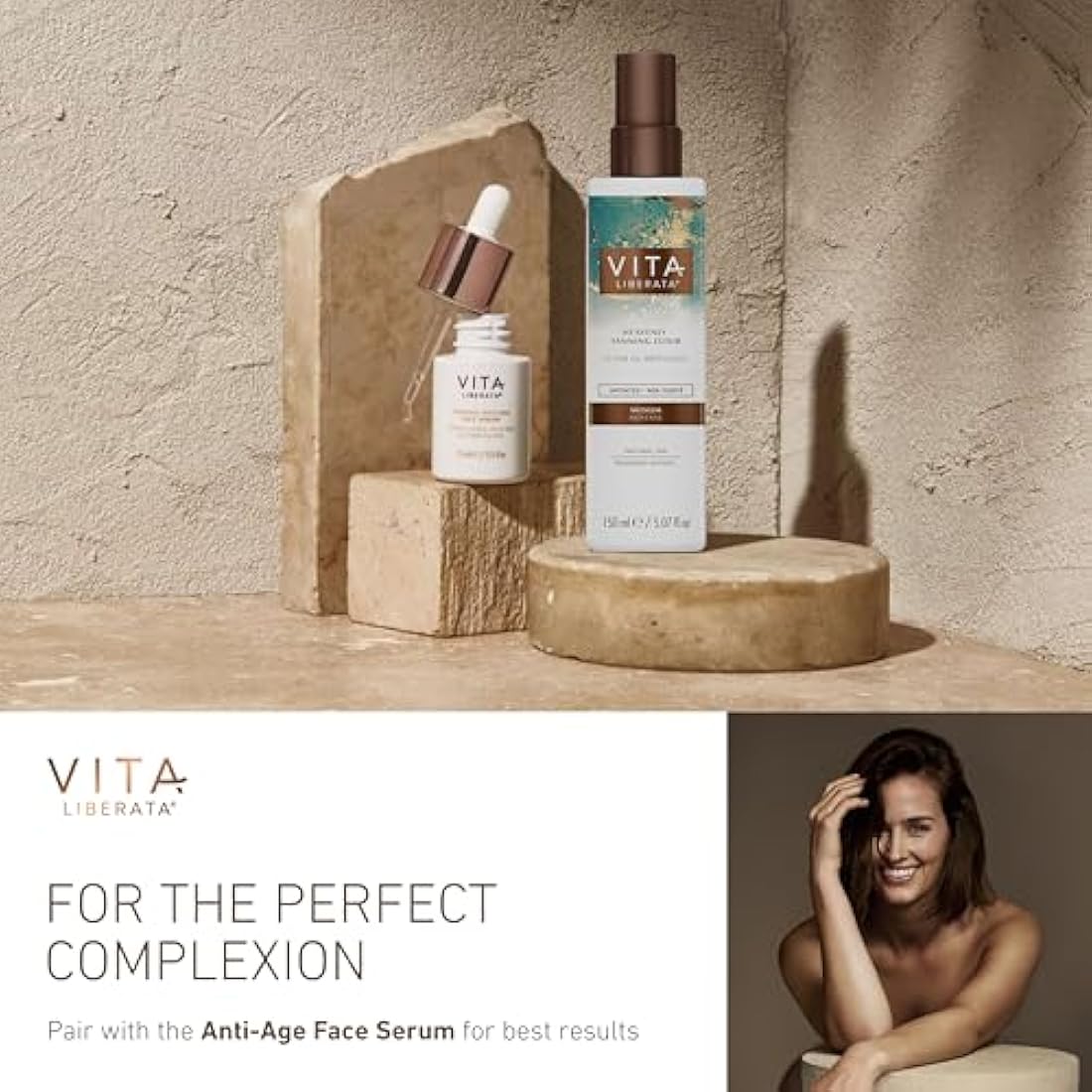 Vita Liberata Heavenly Self Tanning Elixir - Medium - Untinted, Hydrating Self Tan, For Beautifully Bronzed Skin, Formulated with Organic Aloe Vera & Ginkgo Biloba Extract, 150ml
