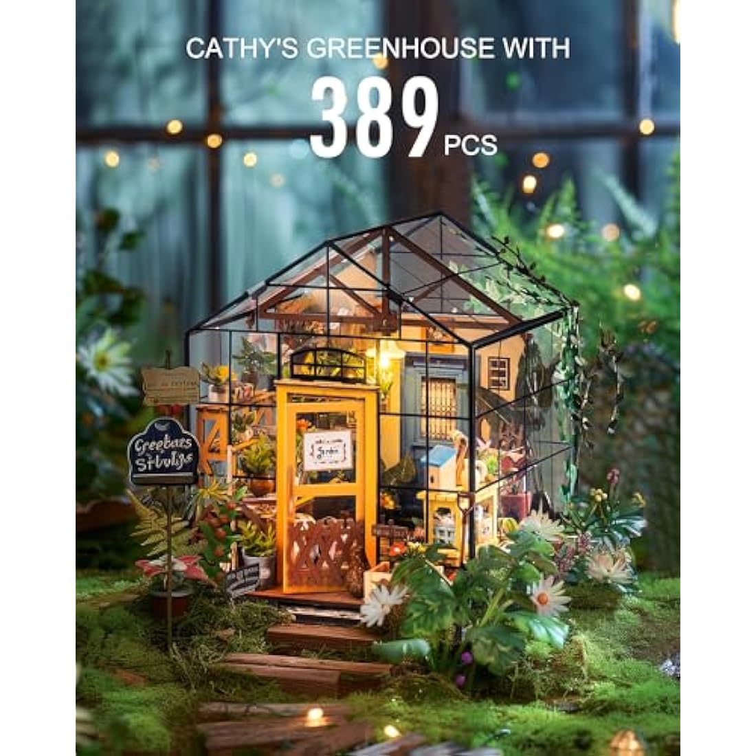 Rolife DIY Miniature House Kits for Adults Greenhouse Dolls House Craft Kits For Adults Model Kits for Adults to Build Birthday Gift for Women and Girls (Cathy's Flower House)