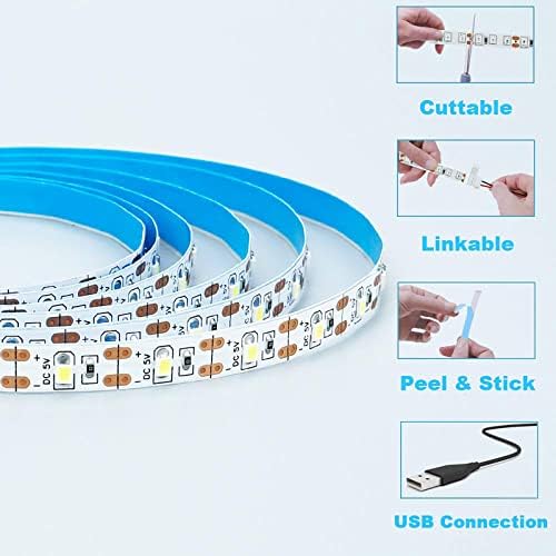 GOMING 5V Purple 395-400nm USB LED Strip Light USB Powered 4M (2pcs x 6.6ft) 240LEDs Black Light Flexible SMD2835 No-Waterproof IP20 LED Tape Lights