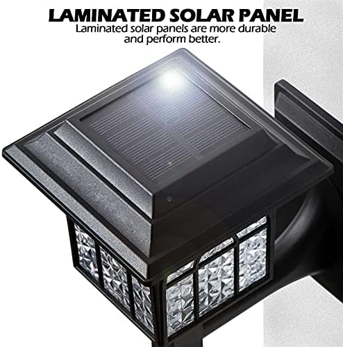 LeiDrail Solar Fence Lights Solar Lights Outdoor Garden LED Solar Powered Outdoor Wall Lights Waterproof Decor for Patio Yard Warm White 4 Pack