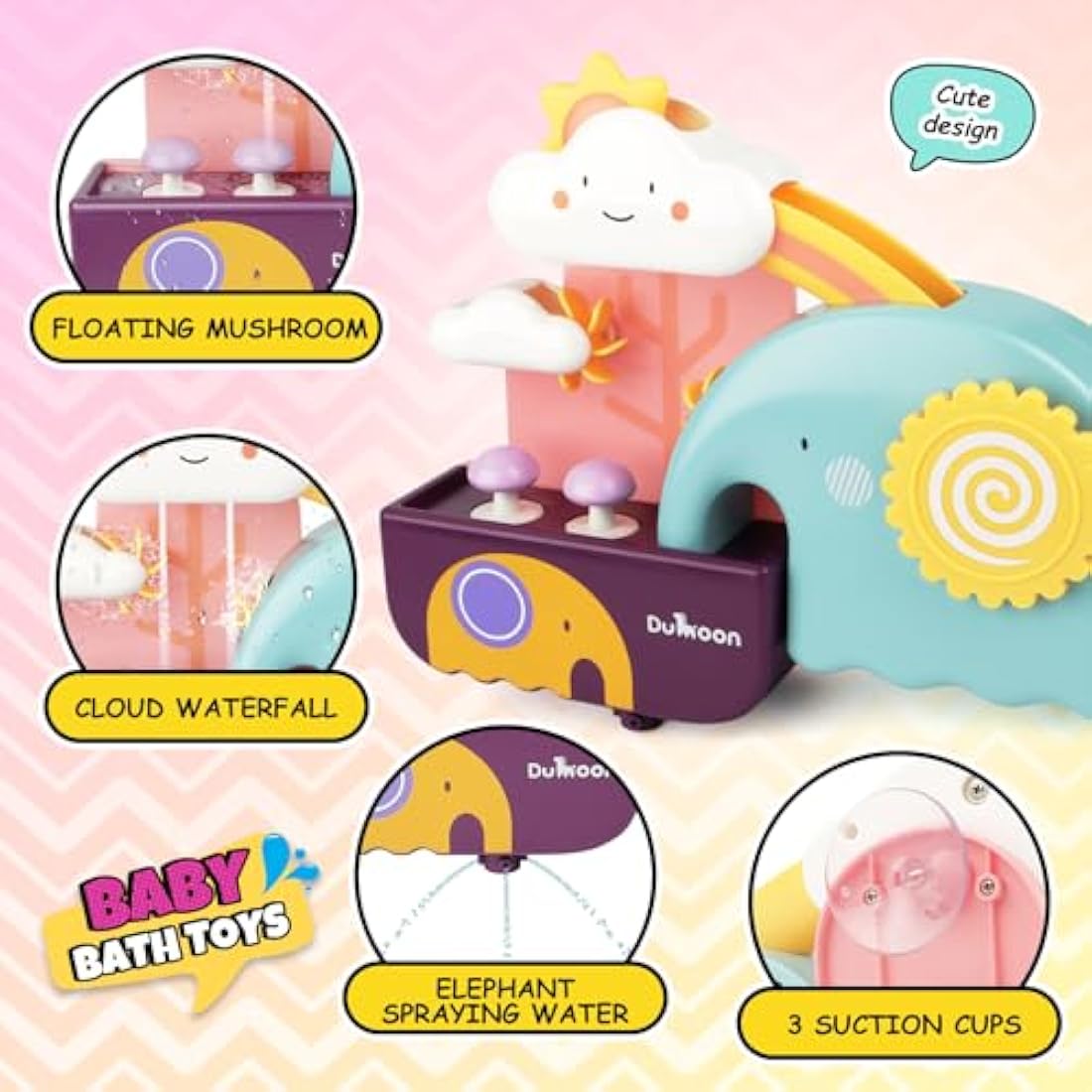 GILOBABY Baby Bath Toys Game, Shower Bath Toys for 1-3+ Year Olds, Waterfall Water Station with Cup