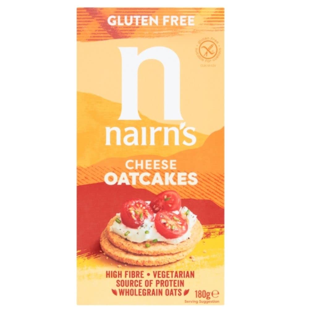 Nairn's Gluten Free Cheese Oatcakes 180g (Pack of 8)