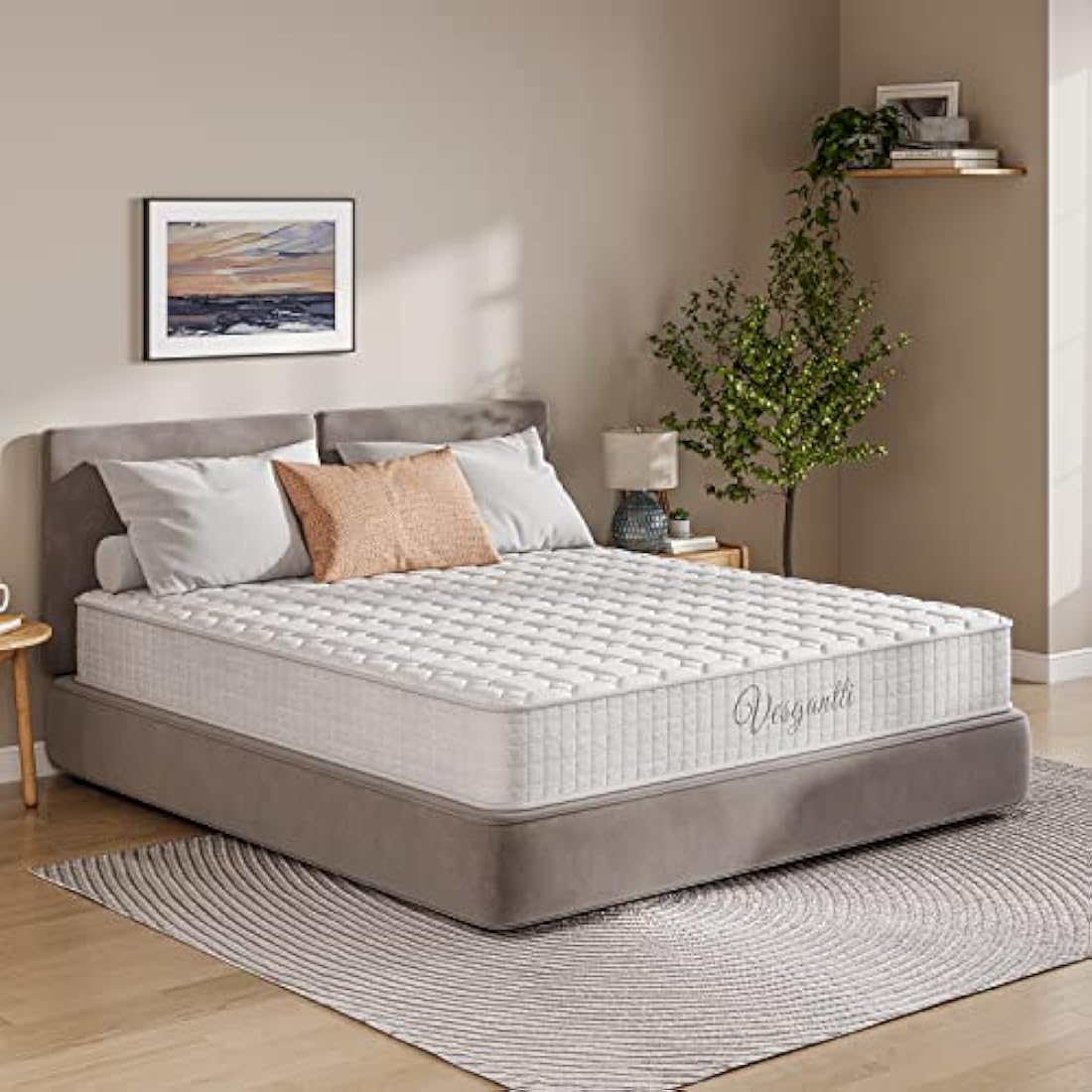 Vesgantti European Single Mattress 90x200cm - 10 Inch Hybrid Mattress with Breathable Memory Foam and Individually Pocket Spring - Medium Firm, White