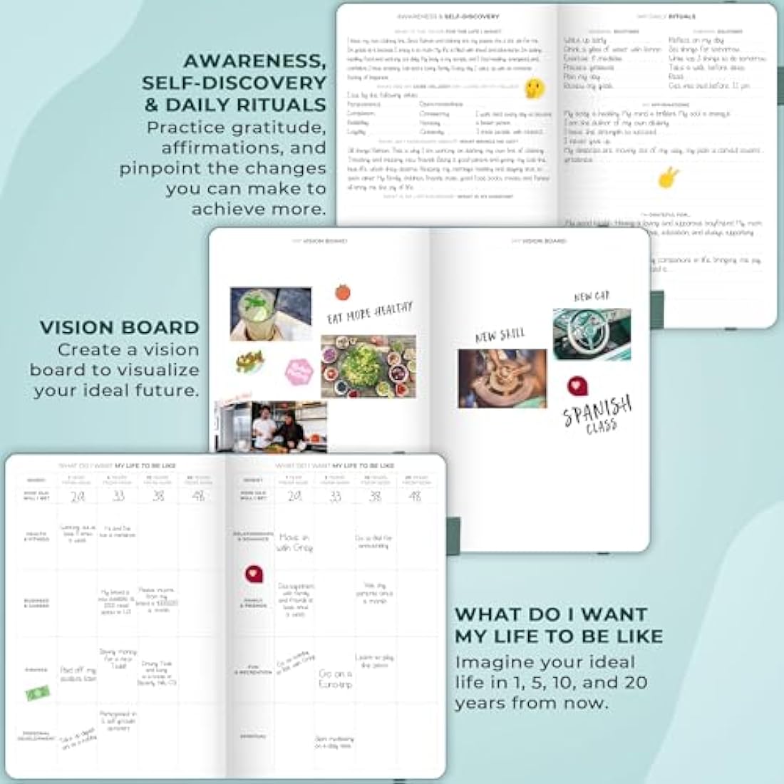 Clever Fox Planner Schedule – Undated Weekly & Monthly Life Planner with Time Slots, Appointment Book & Daily Organizer, A5 (Aquamarine)