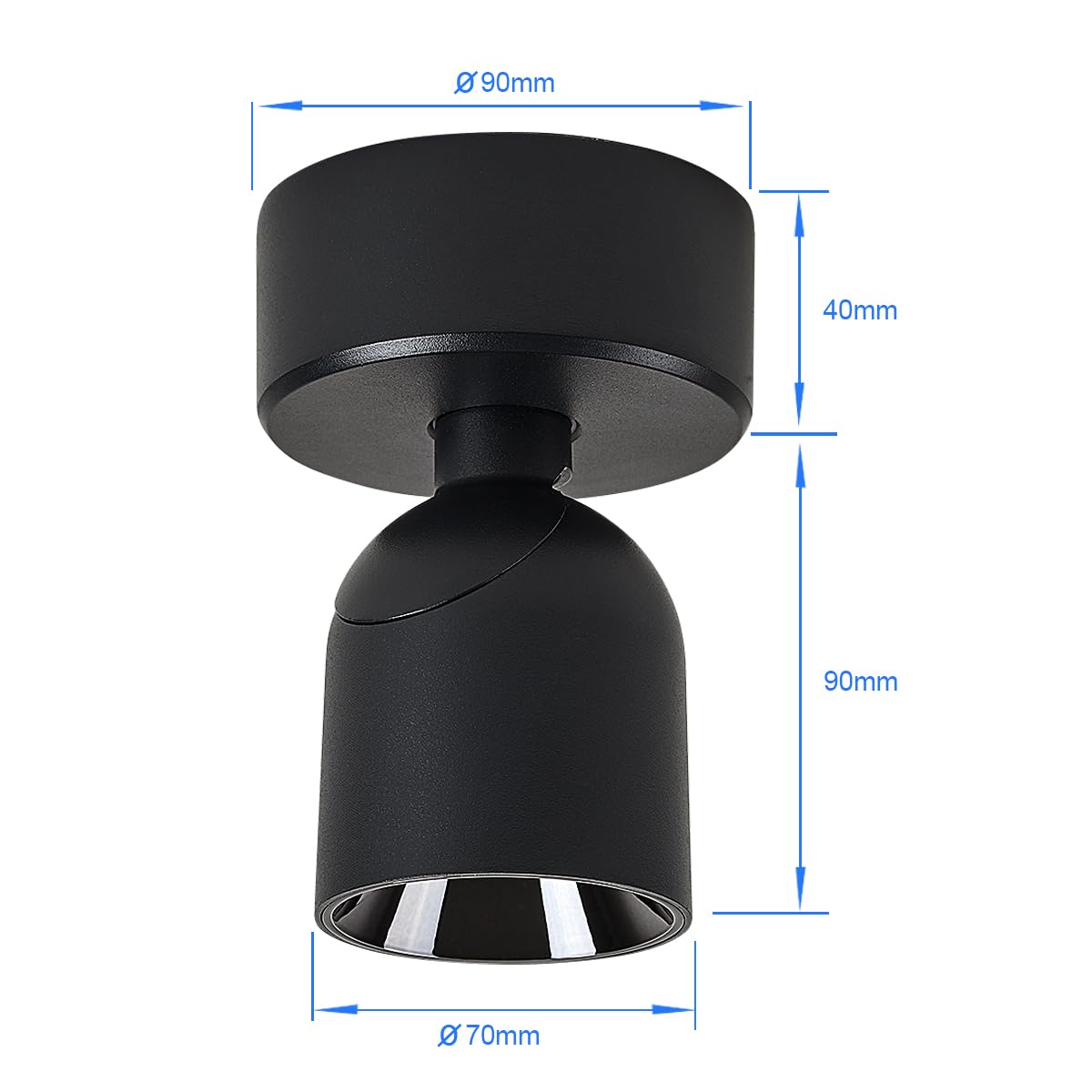 Budbuddy 12W LED Ceiling Spotlights Rotatable Wall Spotlights Swivel Black Wall Spotlamps Modern Indoor Wall Light for Corridor Living Room Office
