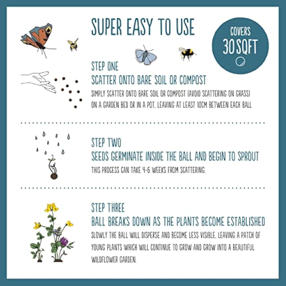 SEEDBALL Urban Meadow Mix Seed Bombs (Wild Flower Tin) – 20 Balls | British Wildflower Seeds - Seed Bomb for Bees, Butterflies, Birds & Garden Wildlife – A Colourful Mix of Annuals & Perennials