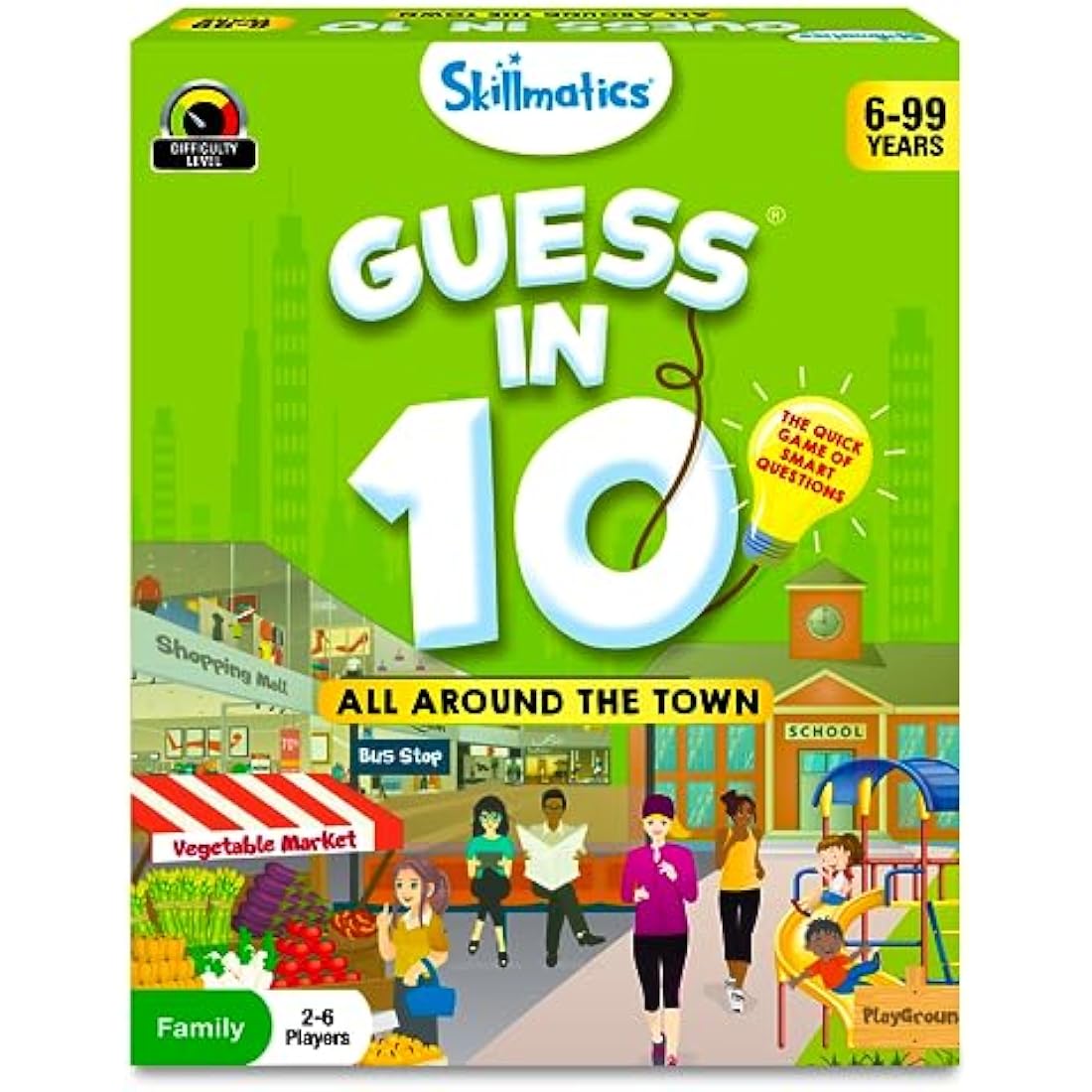 Skillmatics Guess in 10 Around Town, Perfect for Boys, Girls, Kids, and Families Who Love Card Games, Board Games, Travel Friendly, Gifts for Ages 6, 7, 8, 9 & Up
