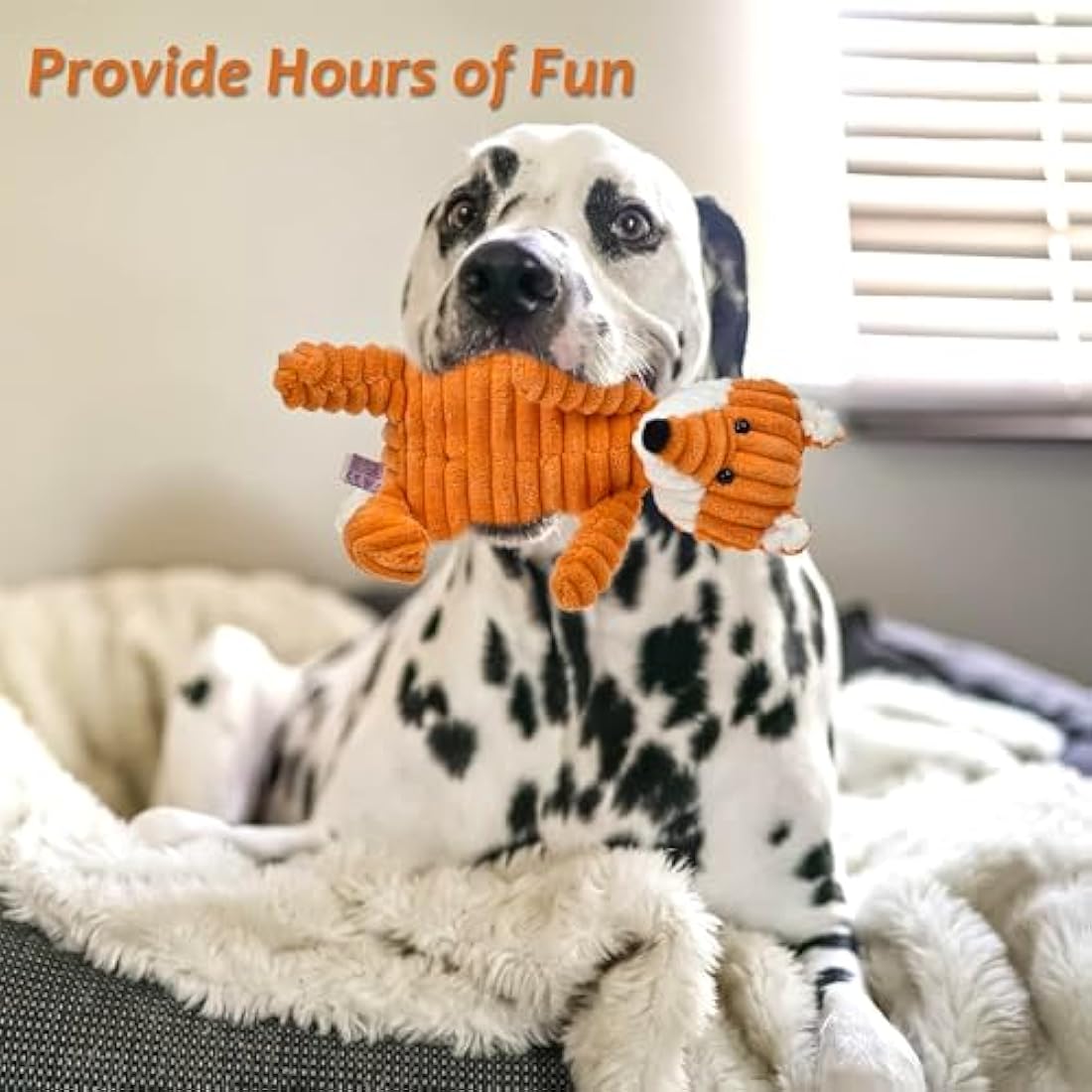 Ousiya 5-PACK Squeaky Dog Toys, Tough Stuffed Plush Dog Toys Bundle Soft Dog Chew Toys for All Breed Size Aggressive Chewers, Cuddly Animals for Puppy Small Medium Large Dogs Boredom Buster