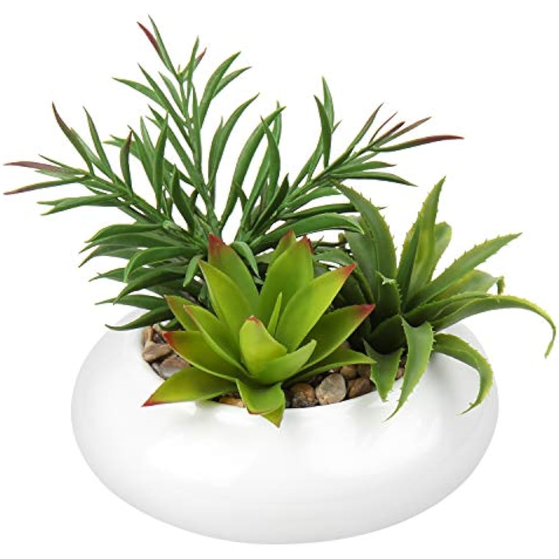 Briful Artificial Succulent Plants Fake Plants in Round Ceramic Pot Faux Potted Plant Fake Succulents Arrangement Artificial Plants Indoor for Office Desk Decor Decorative Home Accessories