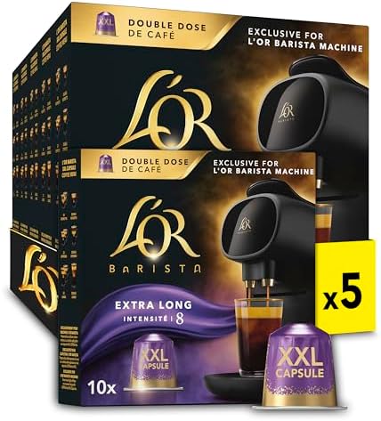 L’OR BARISTA Double Lungo Profondo XXL Aluminium Coffee Capsules (5 X 10 Pods) Intensity 8