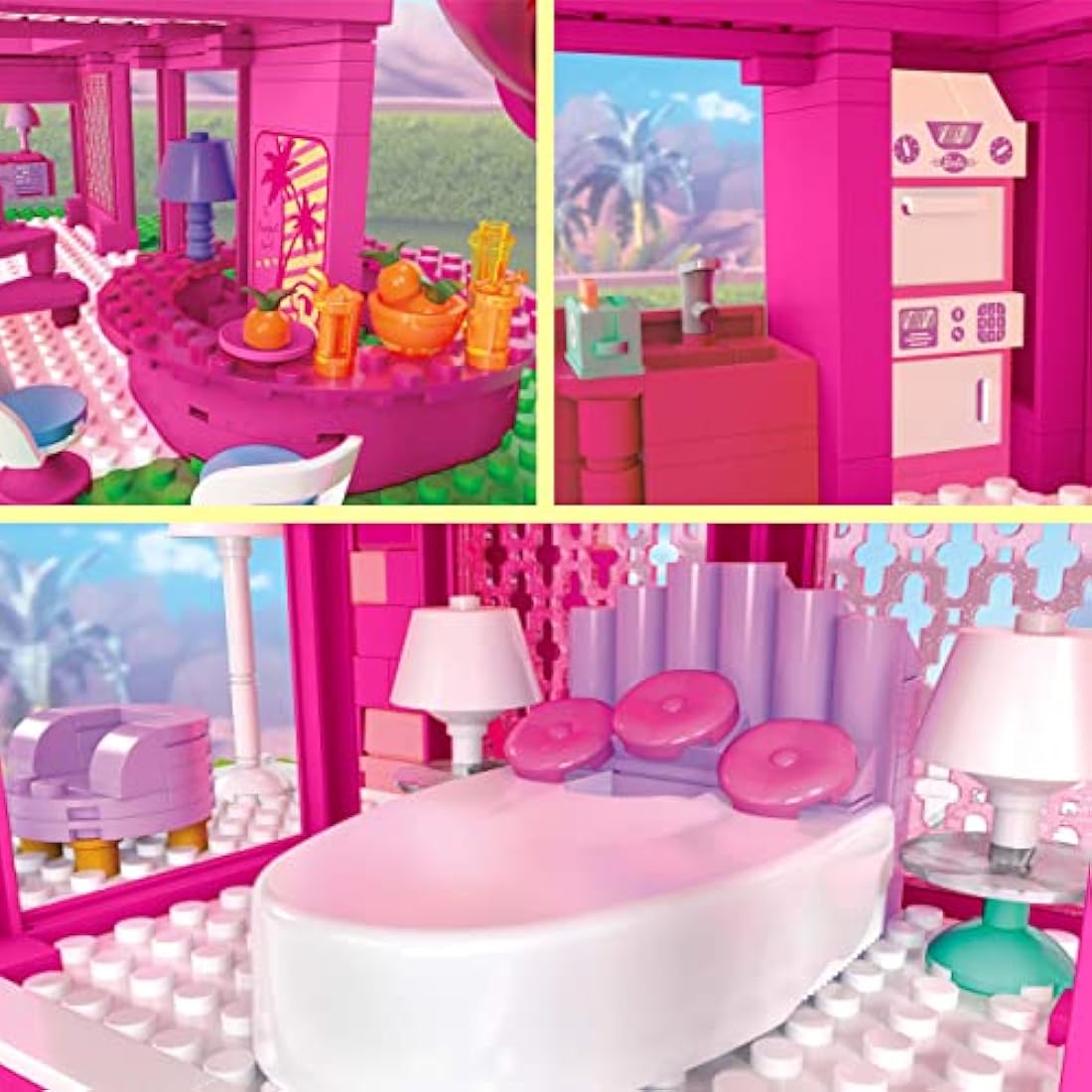 MEGA Barbie The Movie Building Toys for Adults, DreamHouse Replica with 1795 Pieces, Barbie and Ken Micro-Dolls and Accessories, for Collectors, HPH26