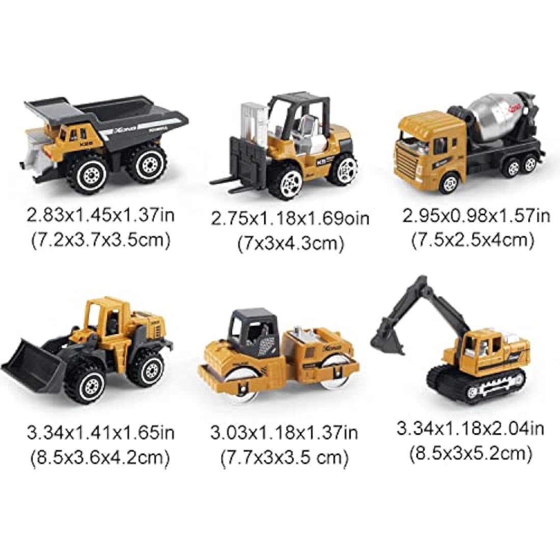 Coolplay Construction Vehicles Toy Set for Kids, Little Truck Cars Toy Roller Bulldozers Forklift Excavator Asphalt Car Dump for Boys 3 Years Old