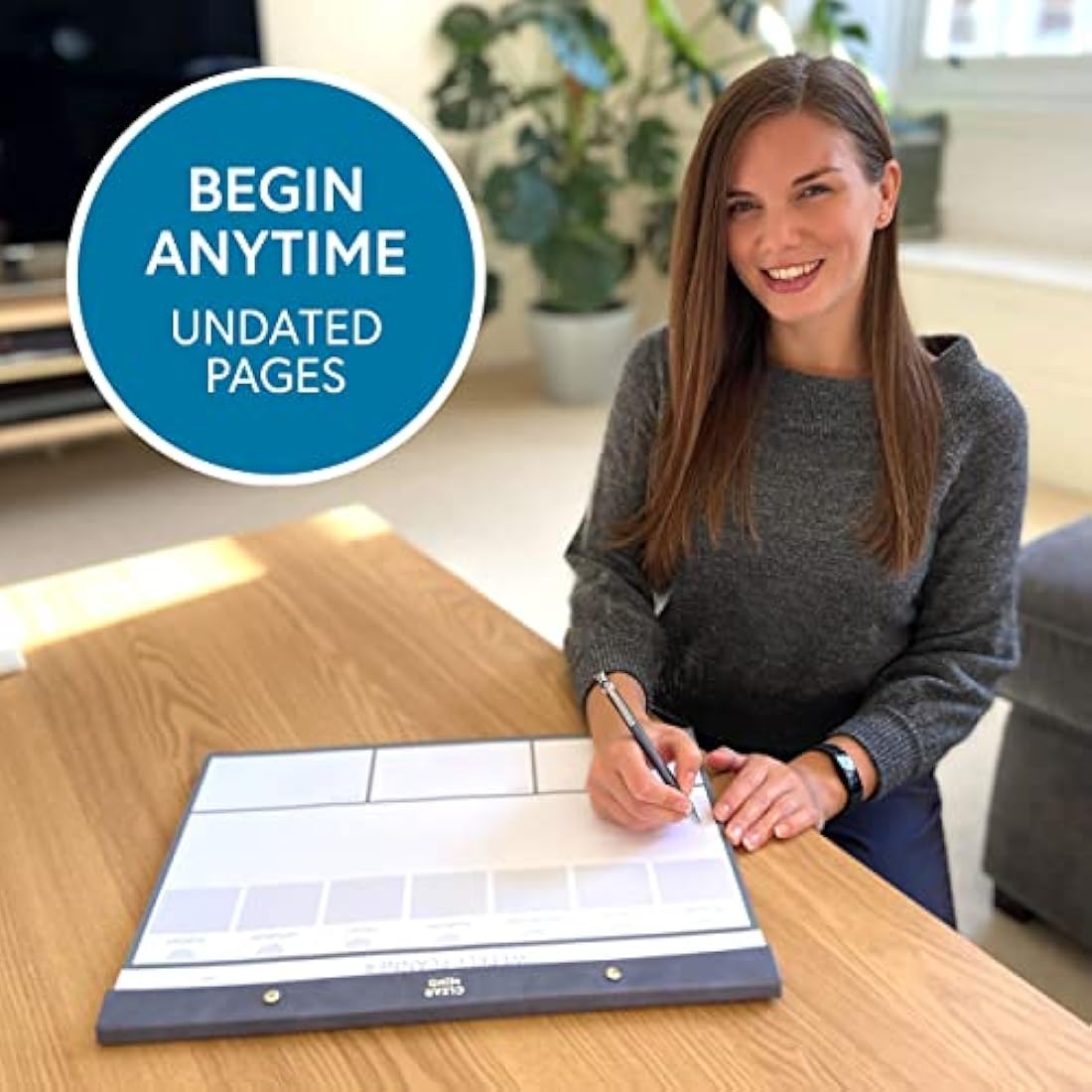 Premium Weekly Planner Desk Pad by Clear Mind Concepts® - A3 Size - Faux Leather Hard Cover - 52 Tear-Off Sheets for Enhanced Productivity