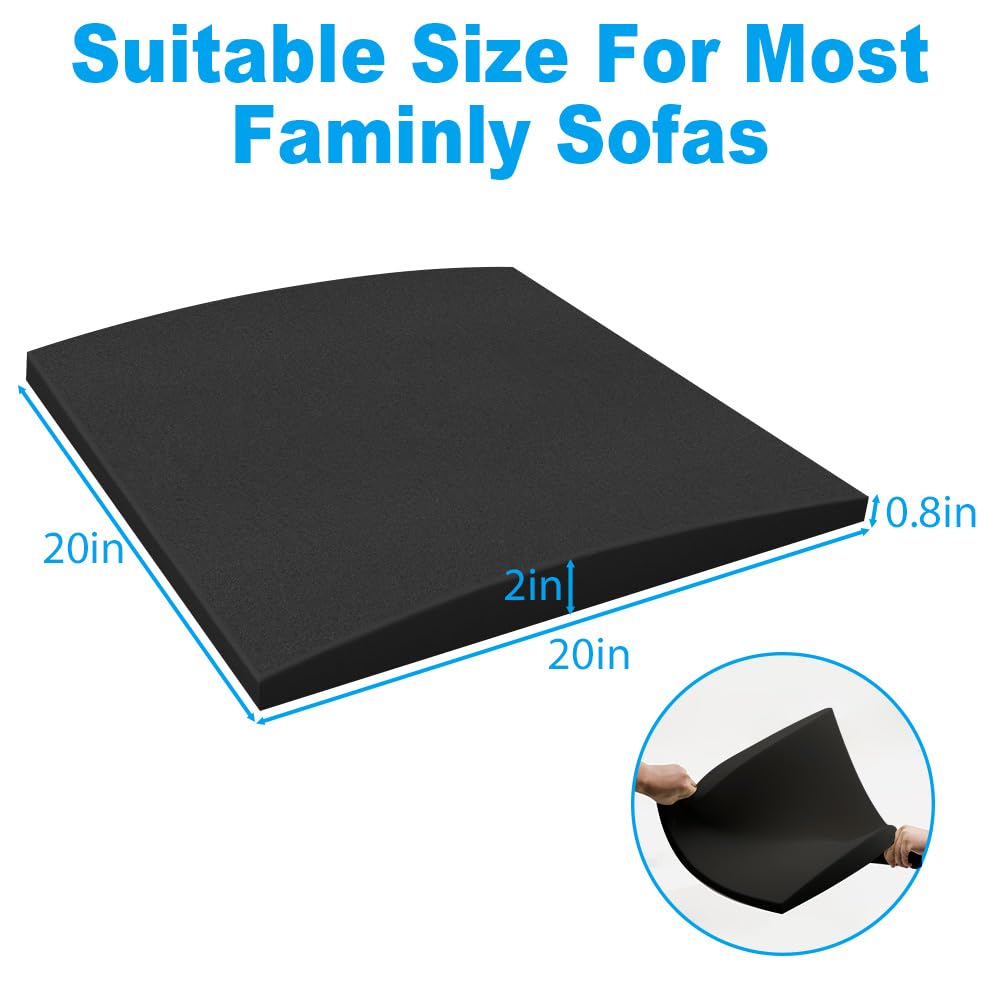 Duscdesp 50×50cm Sofa Support Boards,Sofa Bed Support Cushion Sofa Saver,Cushion Sag Repair for Corner Sofa Sofa Bed Couches Settee (Black & 2 Pcs)