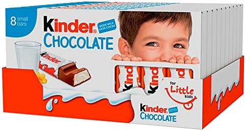 Kinder Chocolate Small Bars, Bulk Chocolate Gift Box, Fine Milk Chocolate Bar with a Milky Filling, Pack of 10 x 100g