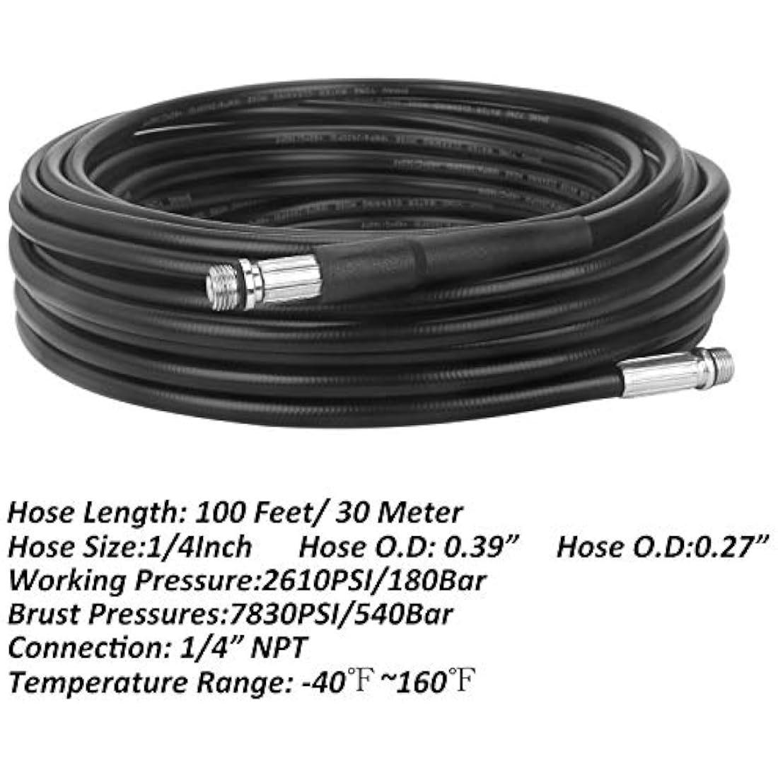 STYDDI Pressure Washer Drain Pipe Hose Cleaning Kit for Karcher K2-K7 Series and LAVOR Pressure Washer, with Jet Nozzle and Rotating Jet Nozzle, 30 M, 180 Bar