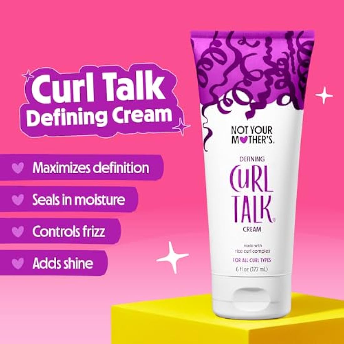 Not Your Mother's Curl Talk Frizz Control Sculpting Gel and Defining Cream (2-Pack) - 6 fl oz - Formulated with Rice Curl Complex - For All Curly Hair Types