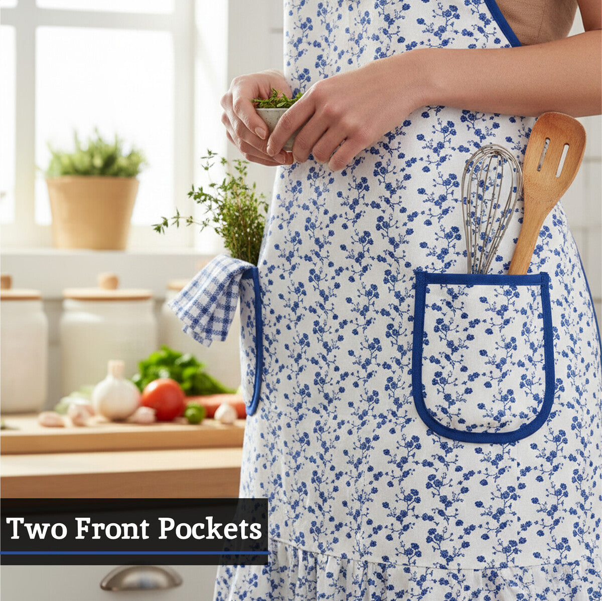 Blue Rose Apron