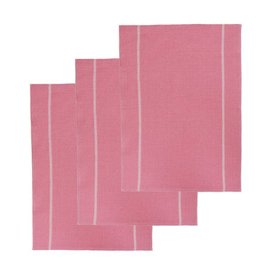 Set of 3 Pink and White Waffle Tea Towels | Doro