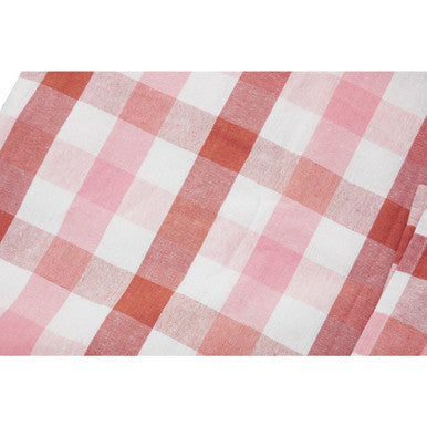 Thread and Loom Pink And Poppy Red Check Tablecloth