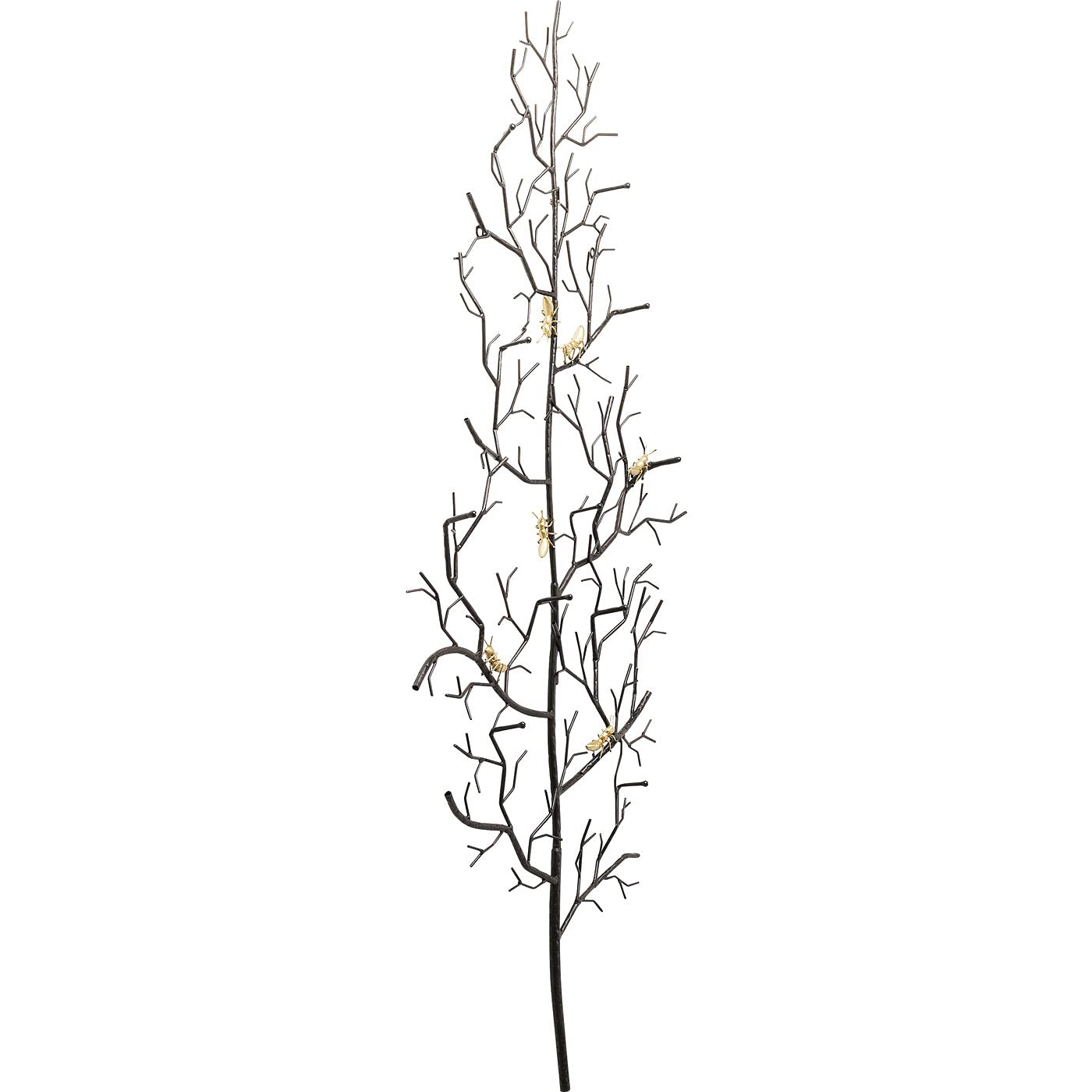Kare Design Coat Rack Ants On A Tree Big, Gold, Black, steel powder-coated, ant figures design, wall coat hanger for robe and clothes, for hallway