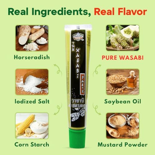 Wasabi-O Real Wasabi Paste - Authentic Japanese Wasabi Paste for Sushi & Dishes - Spicy, Fresh & Bold Flavour - Perfect for Sushi Rice, Japanese Snacks - All-Natural Ingredients, 3 x 43g