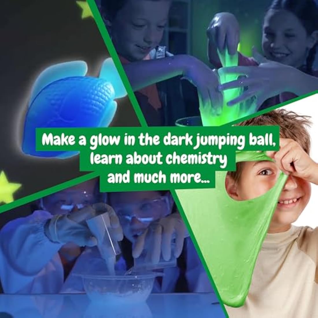 Science4you Slime Making Kit for Kids Age 7 8 9 10+, Make Your Own Glow in The Dark Slime, 10 Scientific Experiments, Toys and Games for Childrens, Educative Gifts for Boys & Girls Age 8 9 10+