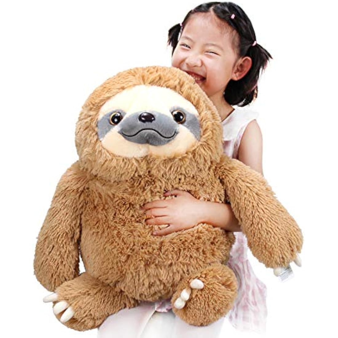 Winsterch Cuddly Stuffed Animal Sloth Toy - Large Teddy Baby Doll for Kids - Plush Sloth Gift for Birthdays (Brown, 20 inches)