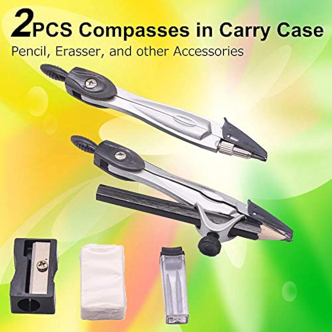 Tuloka Drafting Geometry Compasses 10pcs School Maths Full Set Protractor Rulers for Students Maths and Home Schooling in Carry Case