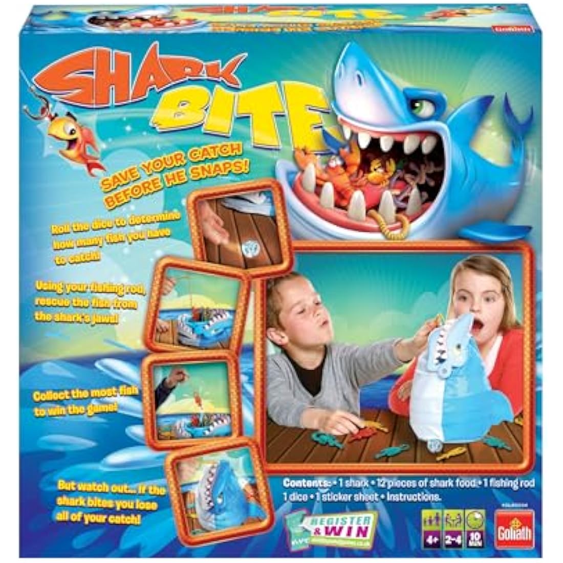 Shark Bite: Save Your Catch Before He Snaps! | Family Fun Fishy Board Game | Kids Action Games | For 2-4 Players | Ages 4+