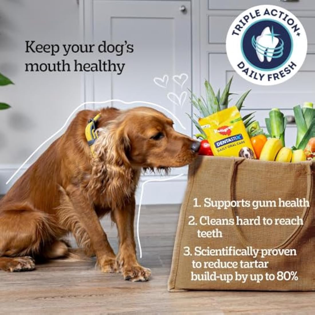 PEDIGREE DENTASTIX Fresh - Dental Dog Chews - Medium Dogs 10-25kg - 4 x 28 Sticks - Megapack of Dog Dental Sticks