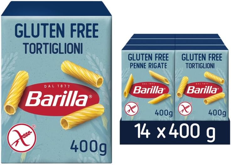 Barilla Pasta Gluten Free Tortiglioni, Pack of 14 x 400g