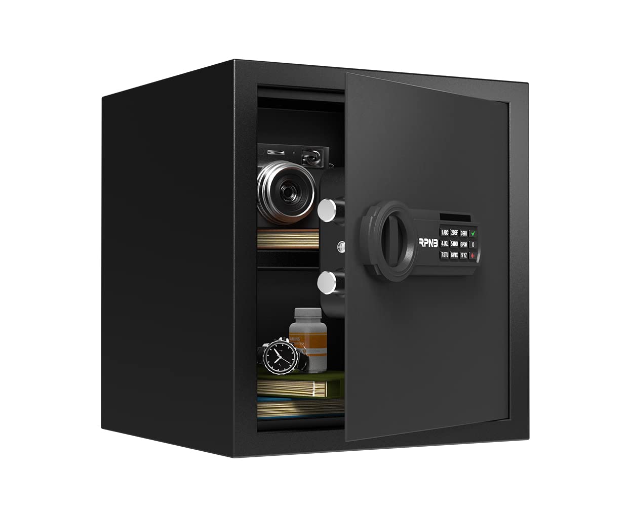 RPNB Deluxe Safe and Lock Box, Money Box, Digital Keypad Safe Box, Perfect for Home Office Hotel Business Jewelry Cash Use Storage, 34L, Alloy