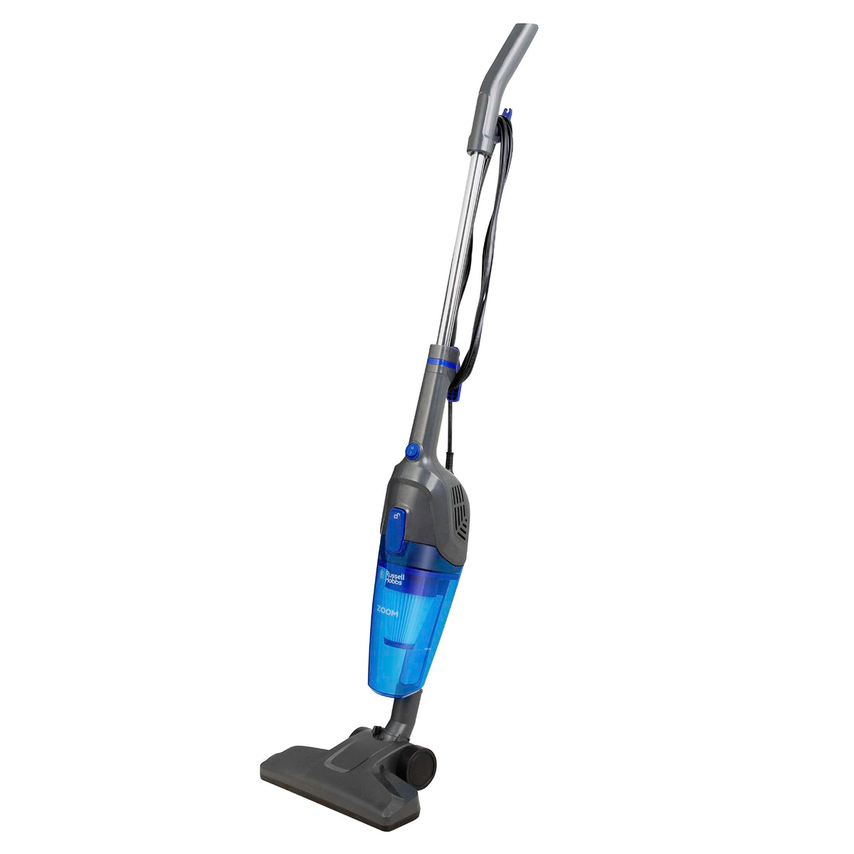 Russell Hobbs?, Blue & Grey , Zoom 2-in-1 Corded Stick Vacuum Cleaner, Lightweight, 600W Power, Crevice Tool, 0.5L Dust Tank, Bagless, Detachable