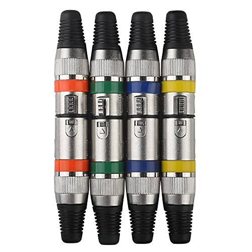 4 Pack 3 Pin DMX Cable - 3m/10ft Female to Male XLR, Mic Leads for Stage Lights or DJ Mixer System