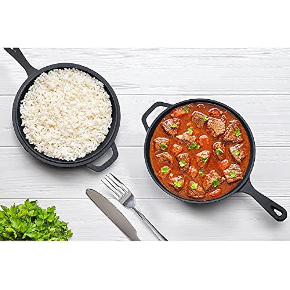 Tortillada - Cast Iron Skillet (26 cm) & Pot | Dutch Oven (3.5 Liter) | Preseasoned Cast Iron Combo Cooker + Handle Holder + E-Book with 50 Recipes, Kitchen Cookware