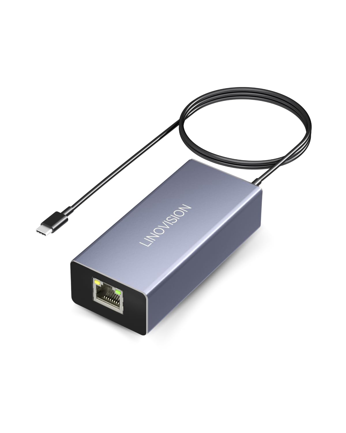 LINOVISION POE to USB-C Converter, Data and charging Through One Cable, lEEE802.3af/at POE Convert to USB Type C with 10/100Mbps Ethernet, 9V/2.22A or