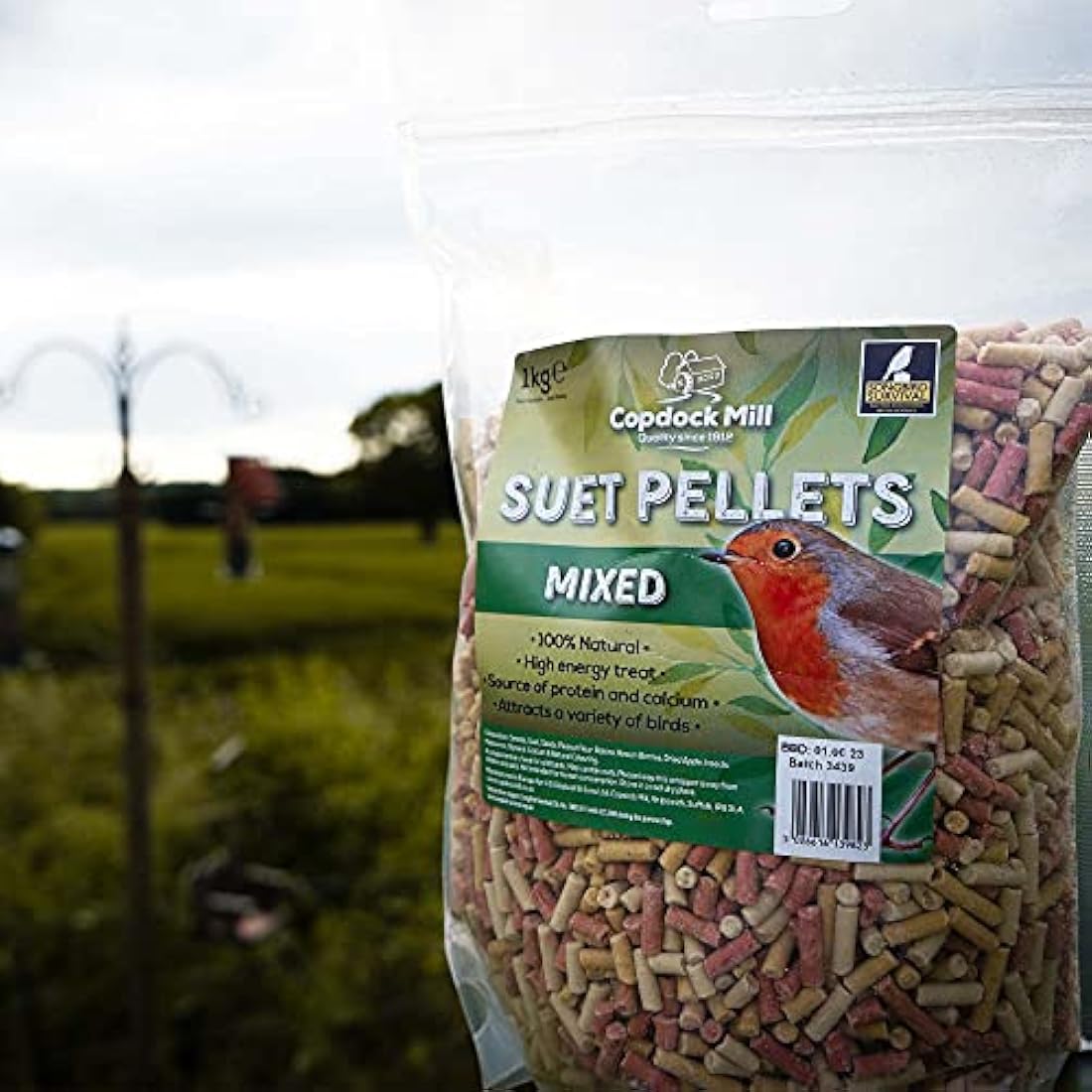 Copdock Mill Mixed Suet Pellets Wild Bird Food 12.75kg – With Mealworms, Berries, Insects & Seeds – All Year-Round Bird Feed – 40% Suet Fat Content