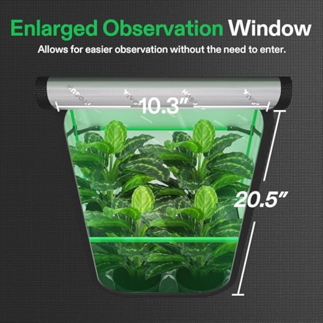 VIVOSUN Pro Grow Tent 60 x 60 x 120 cm Grow Tent with Thick 22 mm Poles, Oxford Fabric with Highly Reflective Mylar Extra Hanging Poles for Hydroponics P224 for AeroLight A100, No High CFM Set