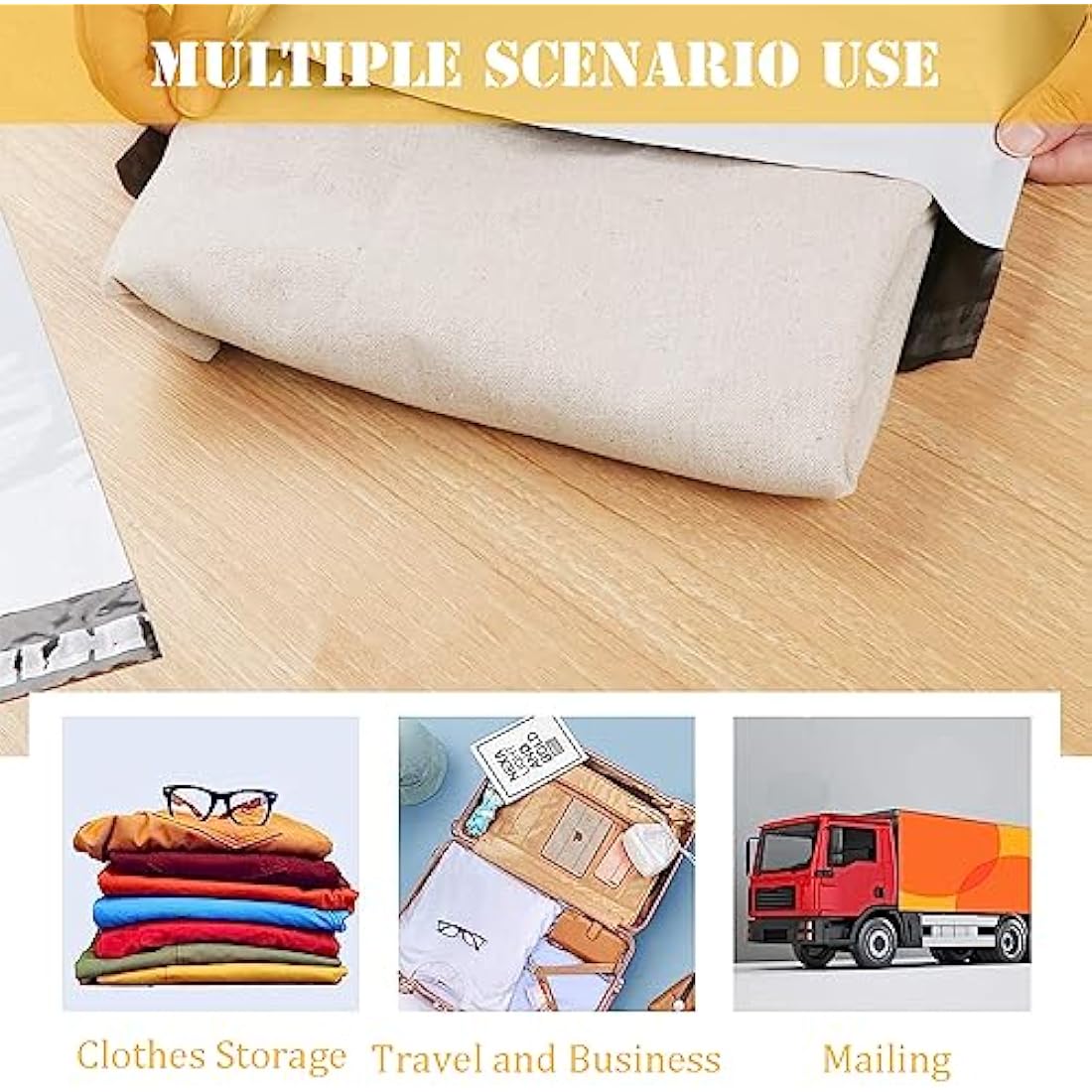 50pc 25x35cm Yellow Vinted Postage Bags Mailing Bags for Clothes,Mailing Poly Postal Self Seal Bags,Parcel Shipping Bags Strong Packaging Bag Delivery Bags Plastic Envelopes for Posting Clothes Parcel
