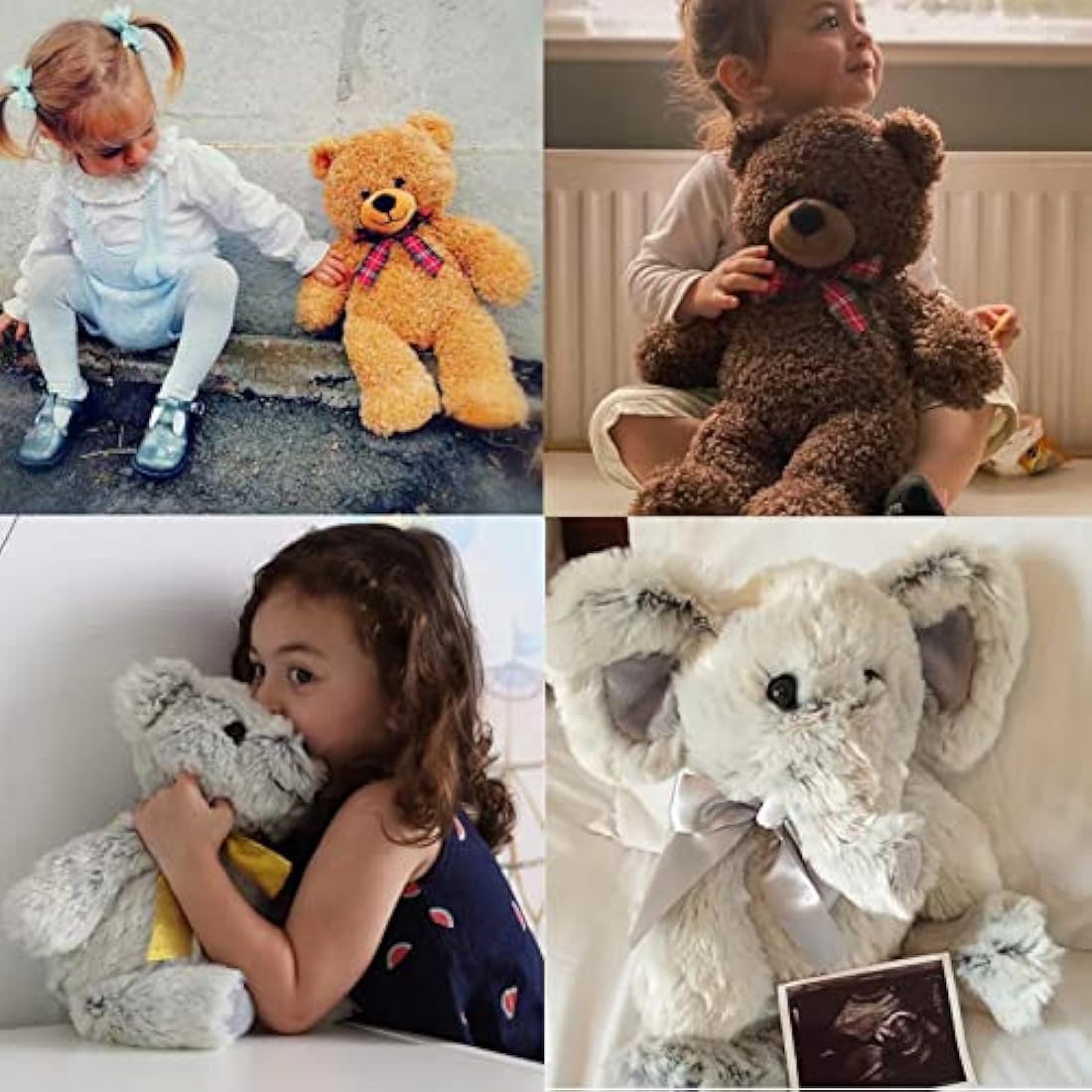 Bebamour 45cm Teddy Bear Baby Stuffed Animals Soft Toys Teddy Bears for Girs Gifts, Christening, Baby Shower, Birthday, Christmas Toys for Kids (Dark Brown)