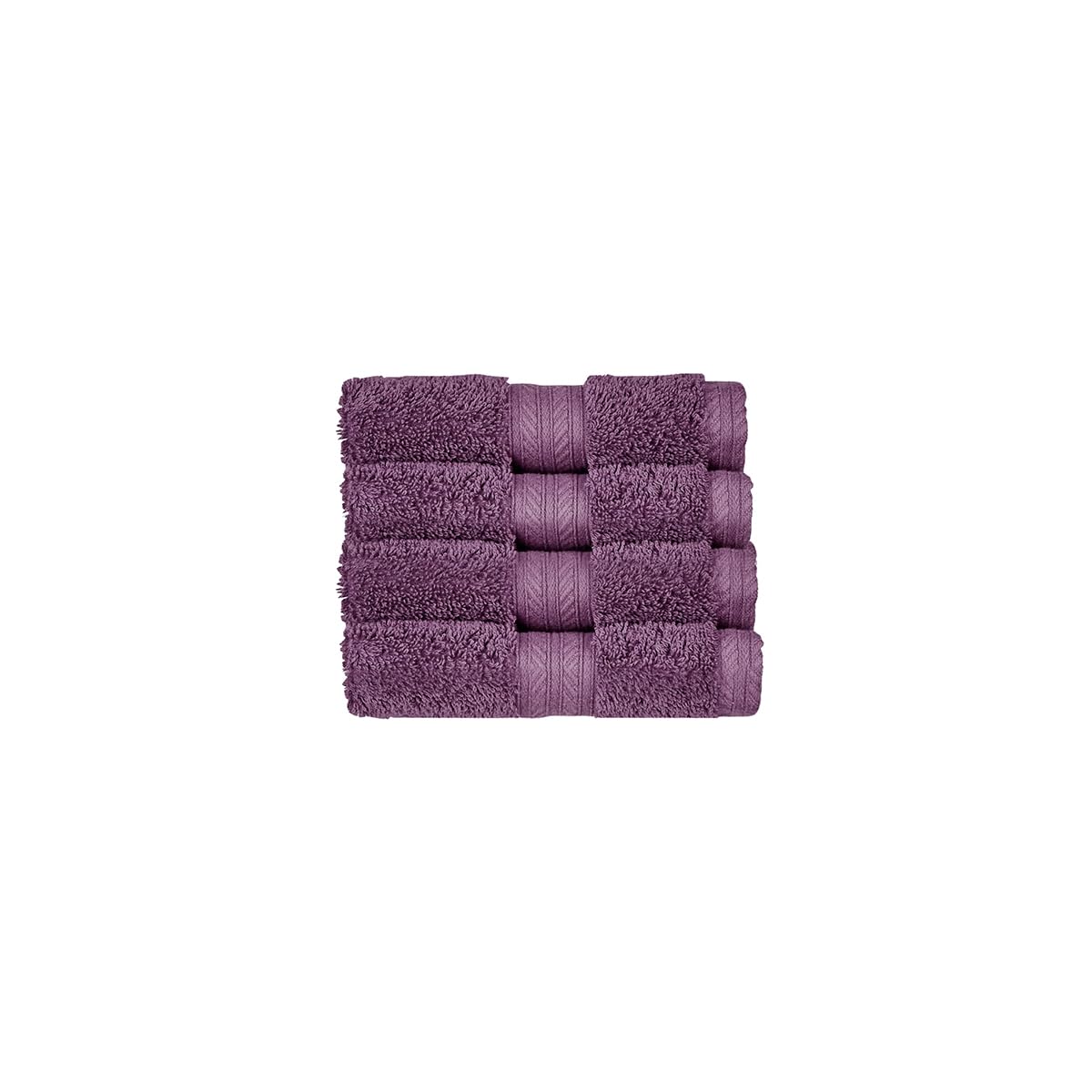 Christy Renaissance 4 Face Cloths Set | Berry Purple | 100% Egyptian Cotton | Luxuriously Soft and Super Absorbent | 675 GSM | 4 Wash Cloth Flannels