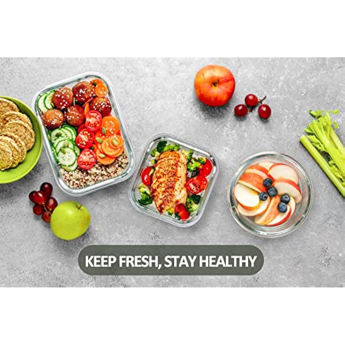 MCIRCO 24-Piece Glass Food Storage Containers with Snap Locking Lids, Glass Meal Prep Containers Set, Airtight Lunch Containers, Microwave, Oven,Freezer and Dishwasher Friendly