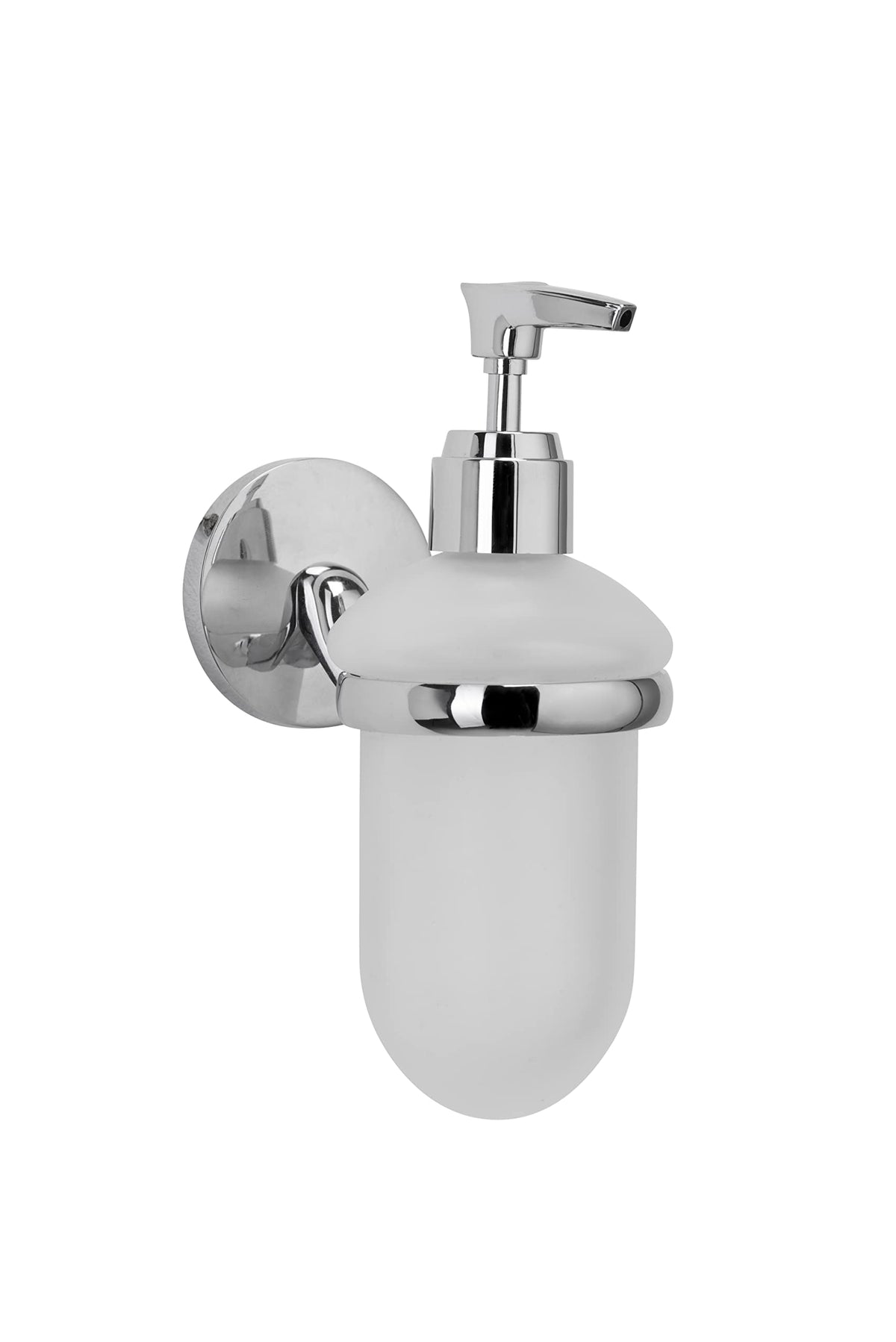 Croydex Hampstead Chrome Plated Soap Dispenser Holder - Durable Zinc Alloy Hand Soap Dispenser with Frosted Glass for Bathroom - Concealed Fixings &
