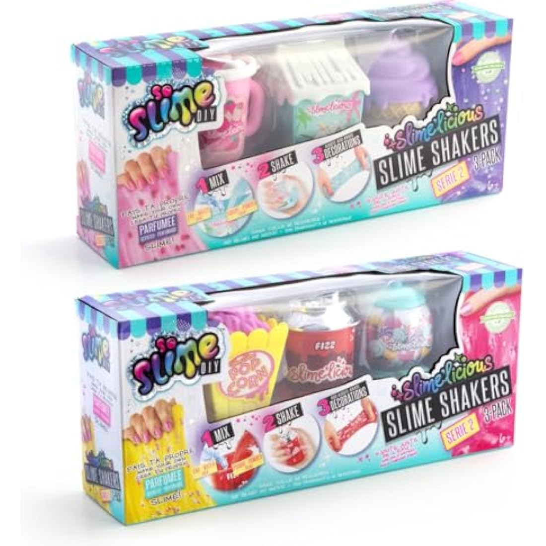 So Slime DIY, Slimelicious Slime Shakers, 3 Pack, Scented Slime! Cool Colours & Scents, Make Slime from Scratch! Includes Decorations & Fun Shaker Pots!