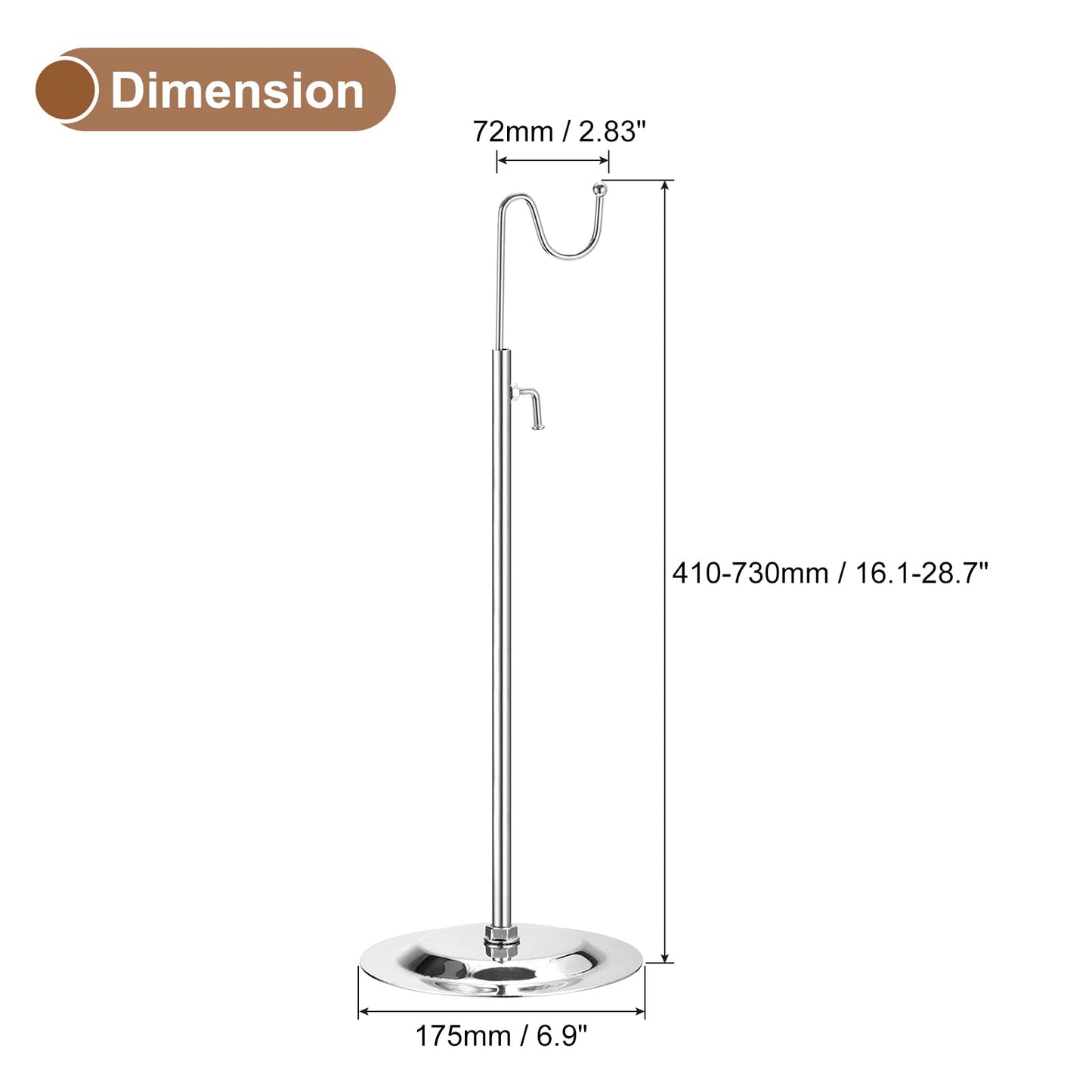 sourcing map Purse Display Stand Set 2 Pack Adjustable Tabletop Single Hook Handbag Rack Metal Bag Holder for Retail Boutique Store - Silver