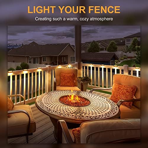Solpex Solar Step Lights 16 Pack, Solar Outdoor Lights for Fence,Waterproof Solar Powered Outdoor Light for Deck Porch Stair Railings Deck Yard Garden Patio Pool Decorations (Warm White,Brown)
