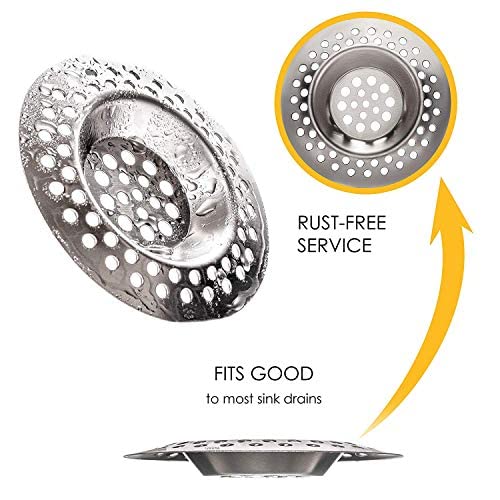 (Set of 2) Tomario Stainless Steel Kitchen Sink Strainer Plug, Standard Strainer Drain Protector for Bathroom/Kitchen