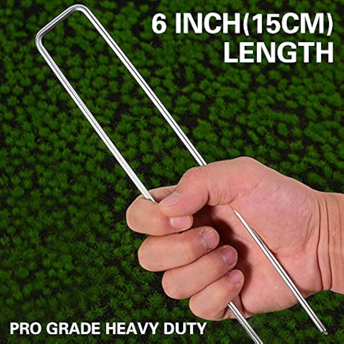 Bakulyor 200 Weed Control Membrane Pegs + 200 Buffer Washer, 6"/150mm Weed Mat Pegs