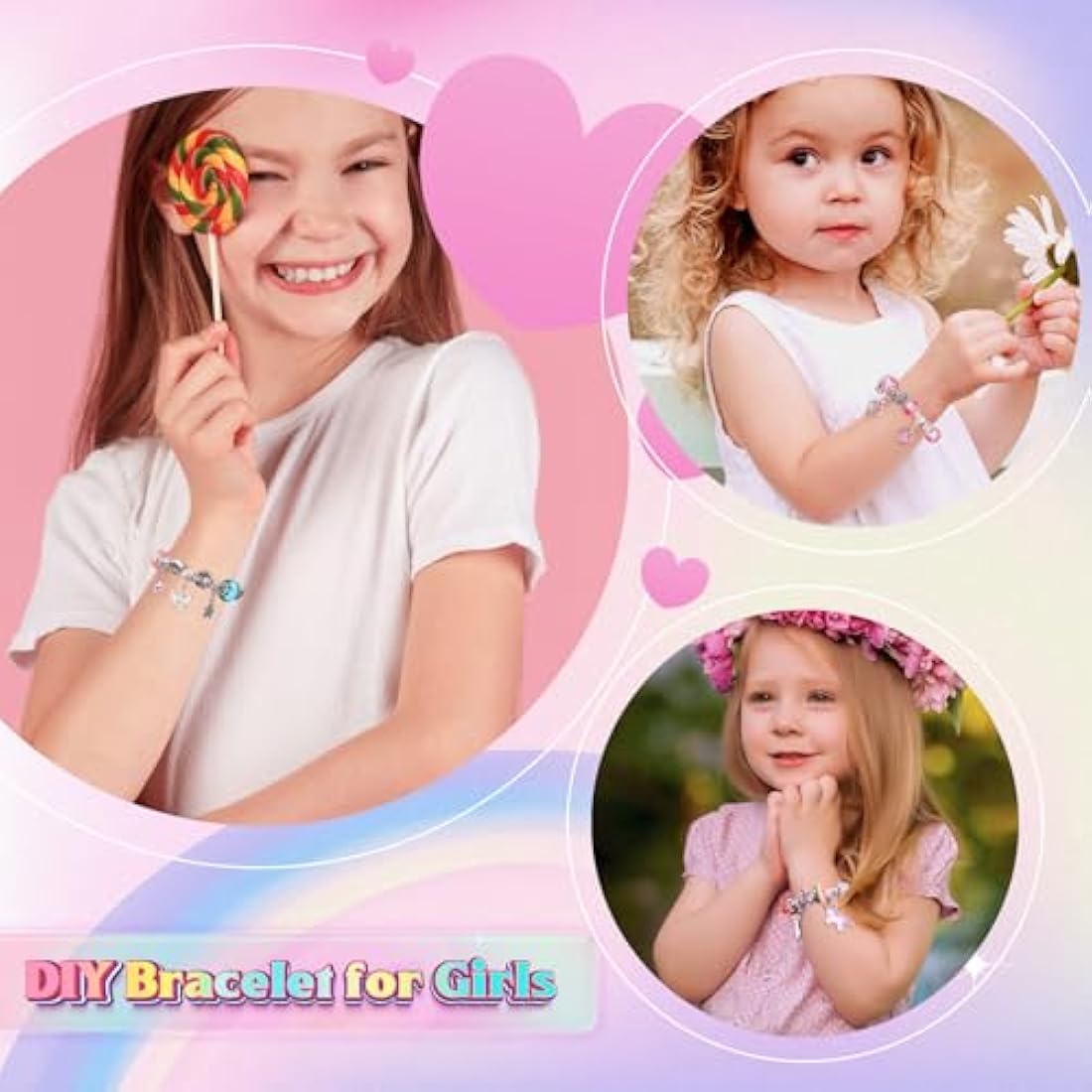 BIIB Unicorn Gifts for Girls, Bracelet Making Kit, Jewellery Making Kit, Gifts for Teenage Girl Toys Age 5 6 7 8 9 10, Girls Gifts Arts and Crafts for Kids, Girl Birthday Presents